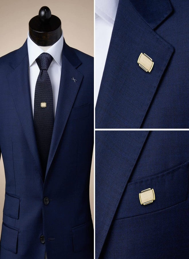 HAWSON دبوس ربطة عنق هوسون للرجال، مشبك ربطة عنق للرجال، لون ذهبي وأسود، مربع (ذهبي) - Image 3