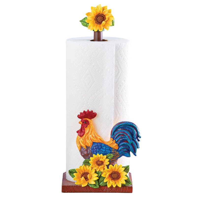Collections Etc Collections Etc Tabletop Roosters  Sunflowers Standard Paper Towel Holder 