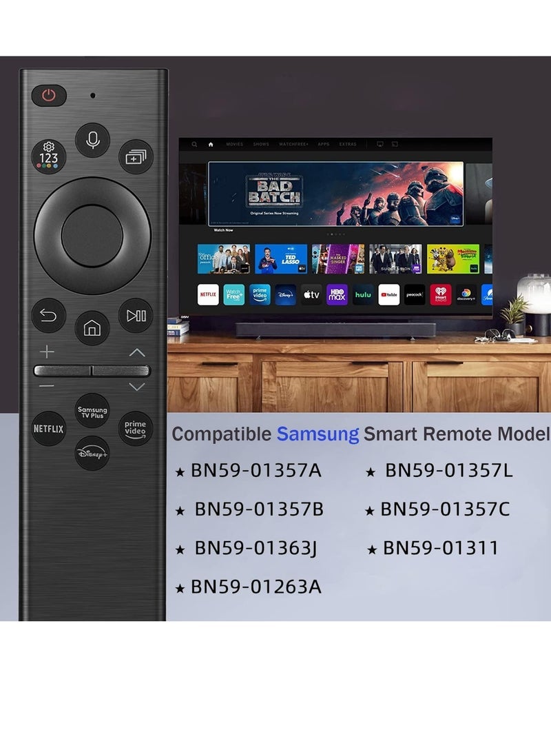 PopZa Voice Remote Control Replacement for Samsung Smart TV – Compatible with Crystal UHD, QLED 4K/8K Models (2020–2022) – BN59-01385A – Voice Assistant Support, Plug & Play, Quick Access Buttons, Long-Range IR & Bluetooth - Image 3