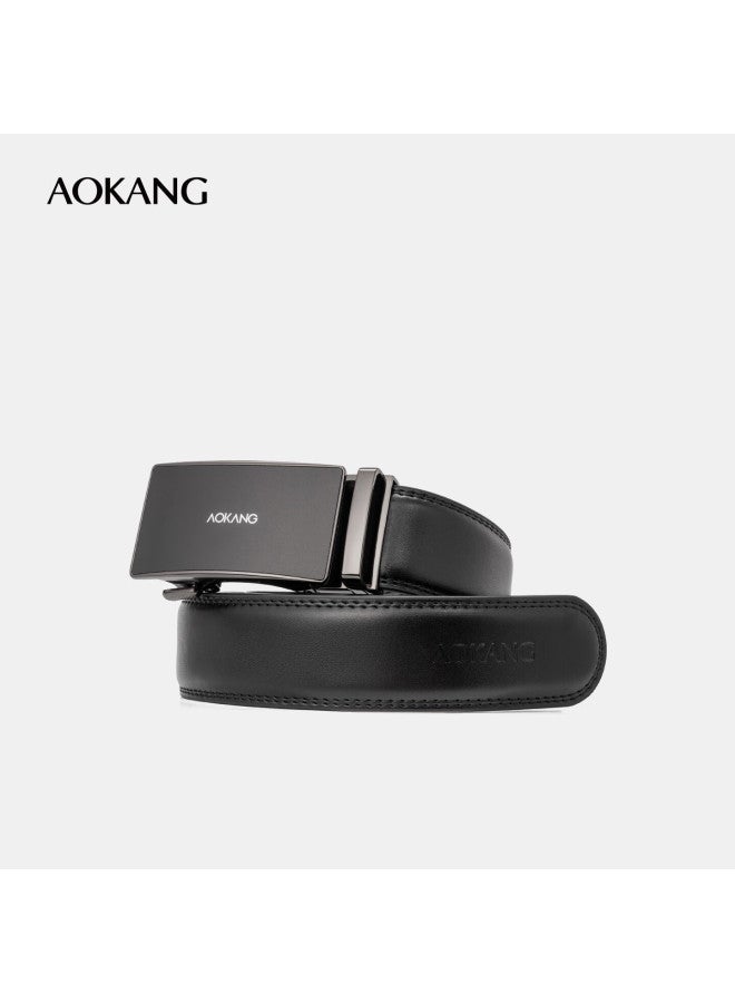 Aokang Men's Belt, Business Casual Automatic Buckle Leather Waist Belt, Birthday Gift For Boyfriend Or Husband