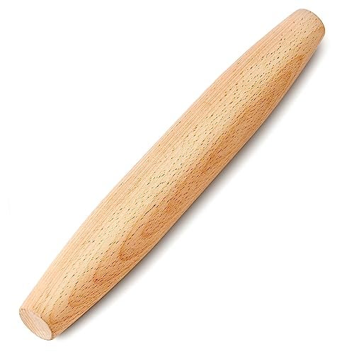 Tuyotue French Rolling Pin for Baking - Tuyotue 7.9 Inches Beech Wood Tapered Rolling Pin Dough Roller for Pizza Dough, Pie Crust Cookie Fondant Dumpling - Image 1
