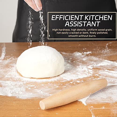 Tuyotue French Rolling Pin for Baking - Tuyotue 7.9 Inches Beech Wood Tapered Rolling Pin Dough Roller for Pizza Dough, Pie Crust Cookie Fondant Dumpling - Image 3