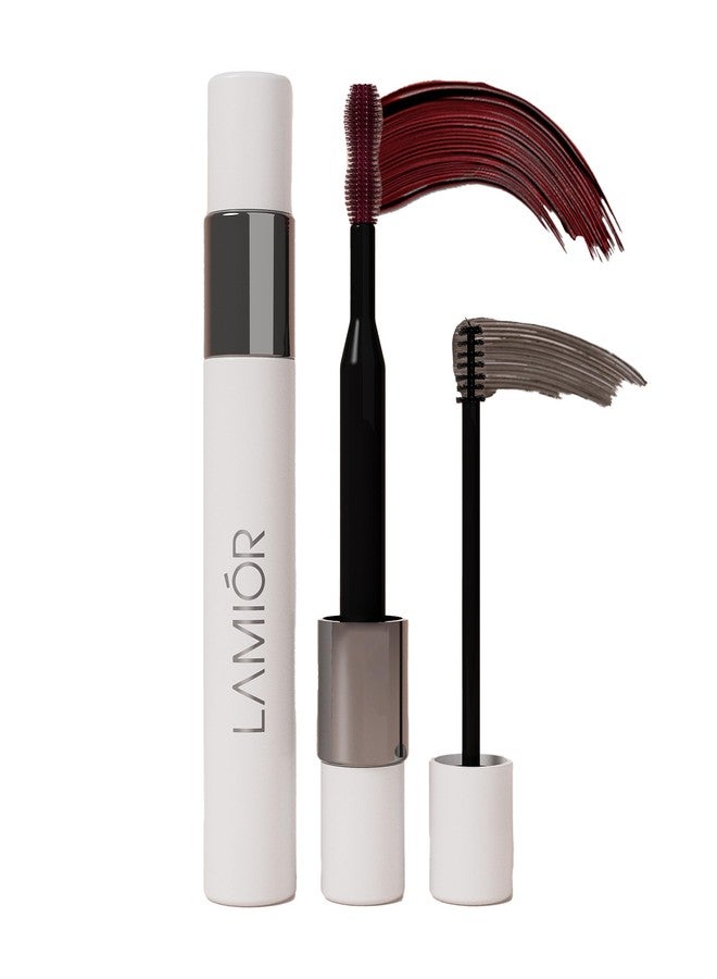 LAMIOR LA MIOR LA MIOR What The Lash! Mascara & Flexilift Brow Gel Duo | Extreme Volume & Length Mascara with Hypercurl | Waterproof Long-Lasting 24-Hour Wear | False Lash Effect | 2-in-1 Tinted Brow Lift Gel with Biotin & Argan Oil | Smudge-Proof Makeup for Eyes (Burgundy) - Image 1