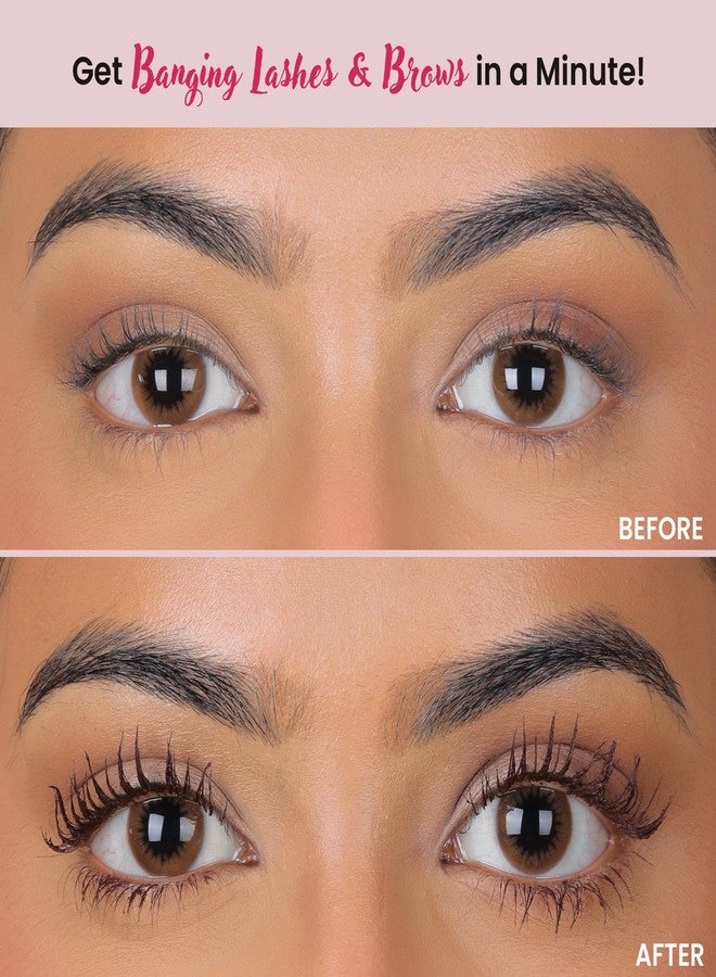 LAMIOR LA MIOR LA MIOR What The Lash! Mascara & Flexilift Brow Gel Duo | Extreme Volume & Length Mascara with Hypercurl | Waterproof Long-Lasting 24-Hour Wear | False Lash Effect | 2-in-1 Tinted Brow Lift Gel with Biotin & Argan Oil | Smudge-Proof Makeup for Eyes (Burgundy) - Image 2