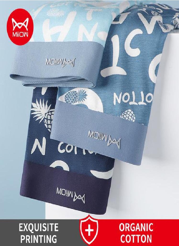 MIIOW - 3Pcs Modal  Men Underpants Boxers Shorts Breathable Print Polyester Trunk Man Underwear Boxer Men's Panties Short - Image 1