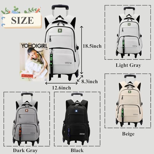 Armbq Rolling Backpack for Boys Kids with Wheels Trolley School Bag for Teens Elementary Wheeled Backpack - Image 2