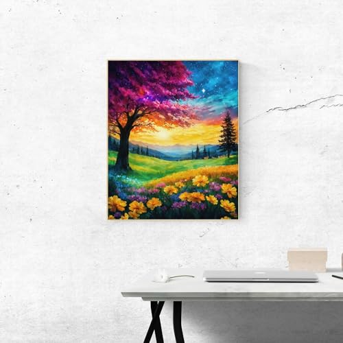 ldazao Paint By Numbers Kit For Adults, Scenery Paint By Numbers,Tree Painting By Numbers For Adults, Diy Oil Painting For Kids, Without Frame Paint By Number On Canvas For Gift Home Wall Decor(16x20inch) - Image 3
