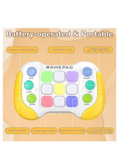 OUYoo OUYoo New Fast Push Game Fidget Toys，Light-up Handheld Game for Kids Teens Adults，Lights Flash and Memory Game，Birthday present，3-12 Years Old Puzzle Game Sensory Toys.（yellowish-white）  - Image 4