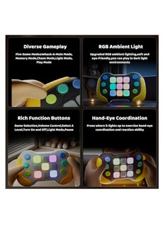 OUYoo OUYoo New Fast Push Game Fidget Toys，Light-up Handheld Game for Kids Teens Adults，Lights Flash and Memory Game，Birthday present，3-12 Years Old Puzzle Game Sensory Toys.（yellowish-white）  - Image 3