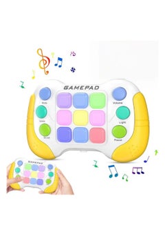 OUYoo OUYoo New Fast Push Game Fidget Toys，Light-up Handheld Game for Kids Teens Adults，Lights Flash and Memory Game，Birthday present，3-12 Years Old Puzzle Game Sensory Toys.（yellowish-white）  - Image 1