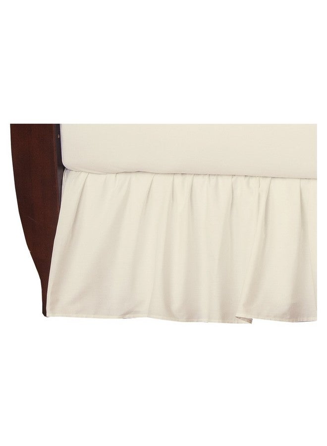 American Baby Company 100% Natural Cotton Percale Ruffled Crib Skirt Ecru 52"L X 28"W + 13.5"  - Image 1
