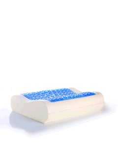 HT High-quality German memory foam gel contour pillow - a well-ventilated cooling pillow for a quiet and comfortable sleep, cotton inner cover and velor outer cover, removable and machine washable, white color  - Image 1