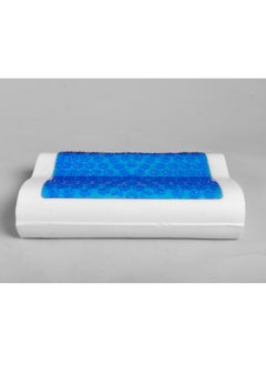 HT High-quality German memory foam gel contour pillow - a well-ventilated cooling pillow for a quiet and comfortable sleep, cotton inner cover and velor outer cover, removable and machine washable, white color  - Image 2