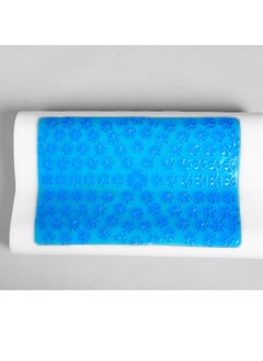 HT High-quality German memory foam gel contour pillow - a well-ventilated cooling pillow for a quiet and comfortable sleep, cotton inner cover and velor outer cover, removable and machine washable, white color  - Image 3