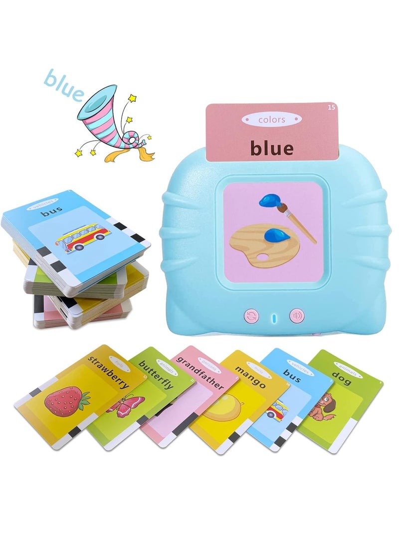 ELTRAZONE Talking Flash Cards Educational Toys - Talking Flashcards Learning Toys for Toddlers - Montessori Toys Flash Cards for Age 2 3 4 5 6 - Blue  - Image 1