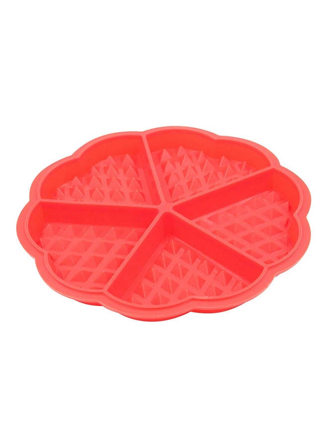 مورلايف 5Pcs Waffle Pie Shaped Non-Stick Silicone Mold Red 17.5x1.5cm - Image 2