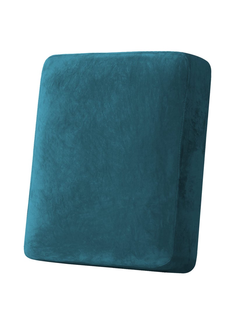 H.VERSAILTEX HVERSAILTEX Velvet Stretch Couch Cushion Cover Plush Cushion Slipcover for Chair Cushion Furniture Protector Seat Cushion Sofa Cover 1 Piece Armchair Cushion Covers Deep Teal 