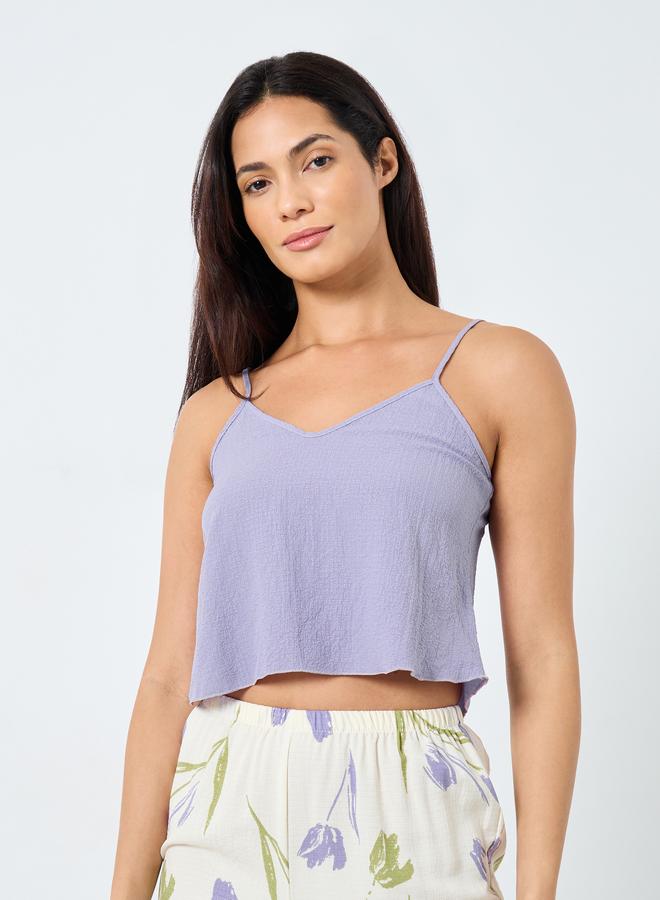 تايك تو طقم كامي سادة مع بيجاما بطبعة زهور - Image 3