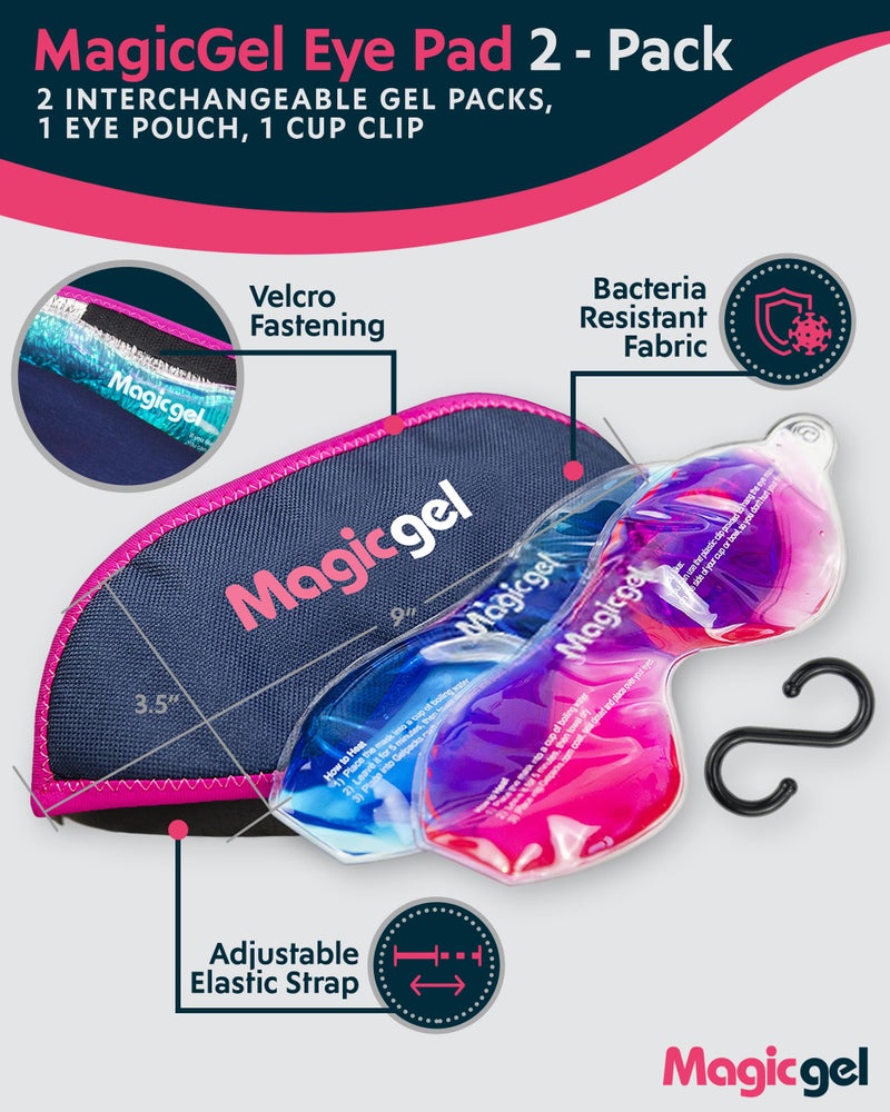 Magic Gel Eye Mask Cold Pack | 2 Pack Cooling Eye Mask for Sleeping | Reuable Cold Eye Mask & Hot Eye Compress with Adjustable Strap | Eye ice Pack for Migraine, Styes, Blepharitis, MGD & Tired Eyes - Image 3