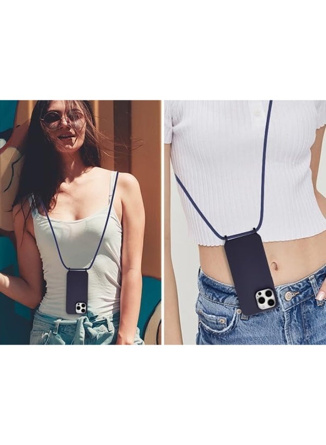 Case with Strap,Crossbody Phone Case with Adjustable Neck Shoulder Lanyard,Soft Silicone Shockproof Protective Phone Cover for iPhone 17 Air (Brown) - Image 4