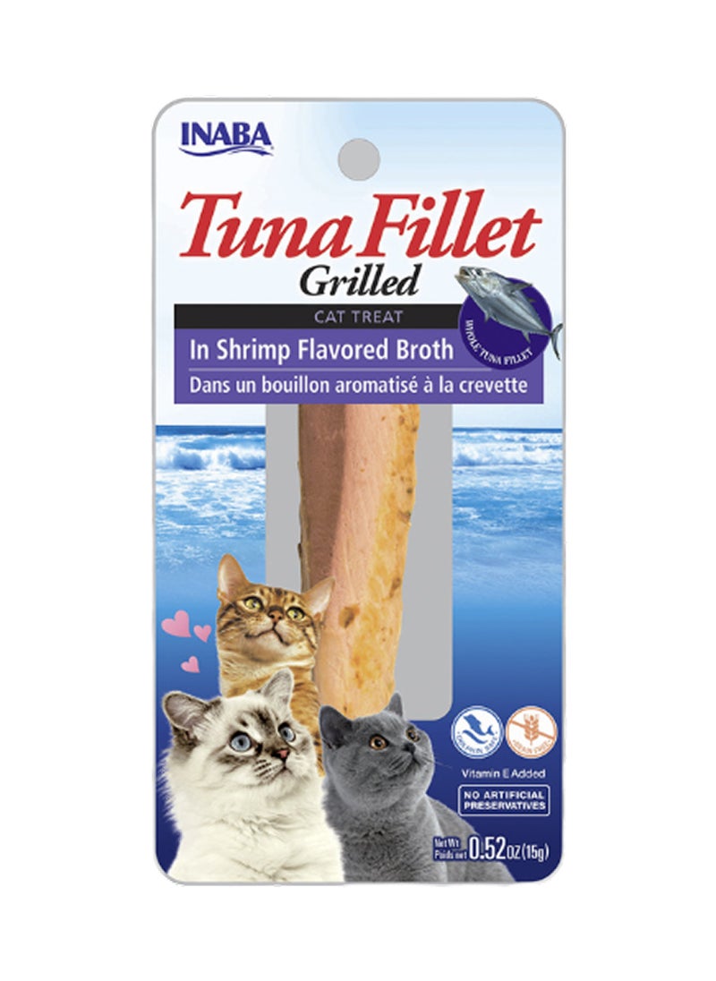 INABA Ciao Grilled Tuna Fillet In Shrimp Flavored Broth Cat Treat 15g  - Image 1