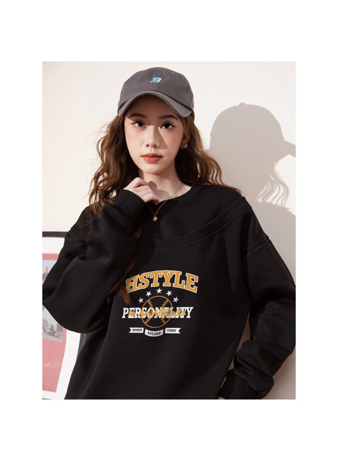 Hstyle spring Fashion Trendy Korean Style Versatile Round Neck Loose Fit Women's Hoodie - Image 3