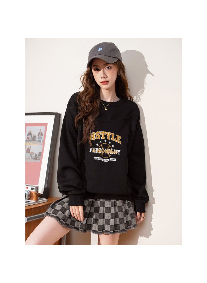 Hstyle spring Fashion Trendy Korean Style Versatile Round Neck Loose Fit Women's Hoodie - Image 2