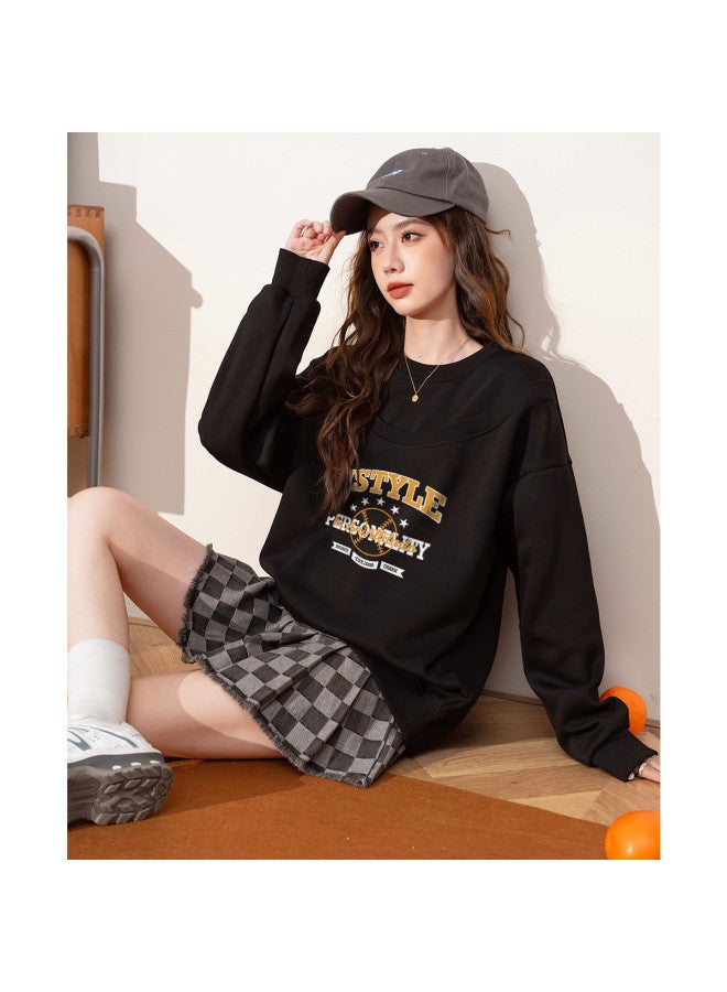 Hstyle spring Fashion Trendy Korean Style Versatile Round Neck Loose Fit Women's Hoodie - Image 4
