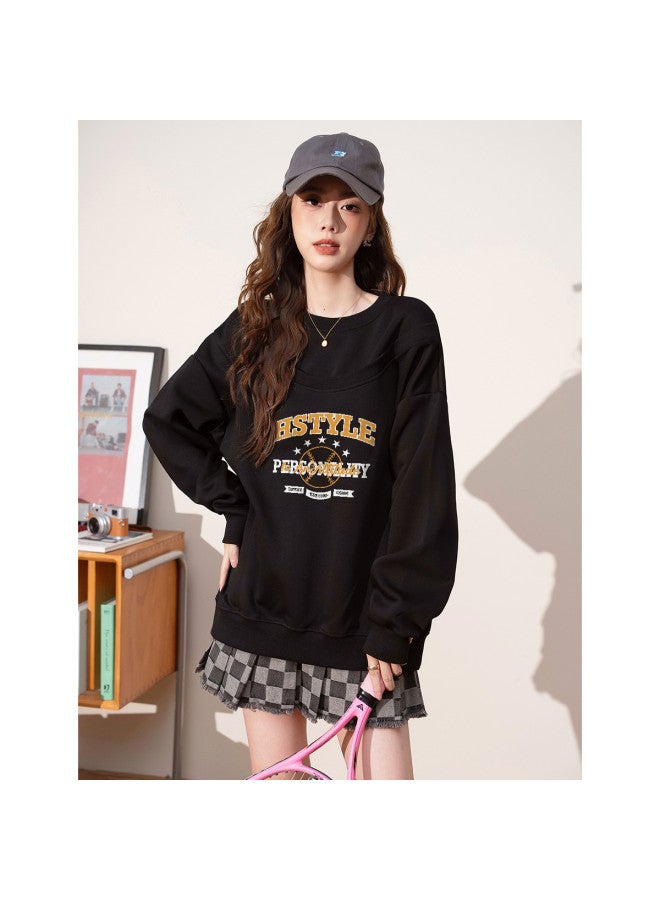 Hstyle spring Fashion Trendy Korean Style Versatile Round Neck Loose Fit Women's Hoodie - Image 5