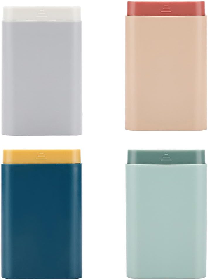 صندوق حبوب صغير من سولستري 4 قطع حافظة علكة حافظة فيتامين حافظة محمولة حافظة يومية حافظة سفر حافظة دواء حافظة محكمة الإغلاق موزع جيب من ABS