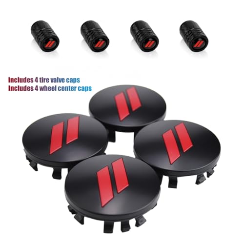 QOMAGO 4PCS Wheel Center caps with Same Pattern tire Valve caps Cover Original Vehicle Replacement 2.5in/63mm Compatible with Challenger Charger Durango Accessories and More (Black Red) - Image 4