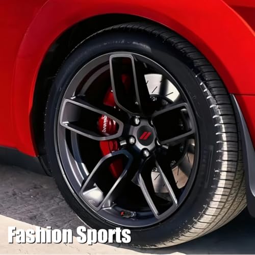 QOMAGO 4PCS Wheel Center caps with Same Pattern tire Valve caps Cover Original Vehicle Replacement 2.5in/63mm Compatible with Challenger Charger Durango Accessories and More (Black Red) - Image 5