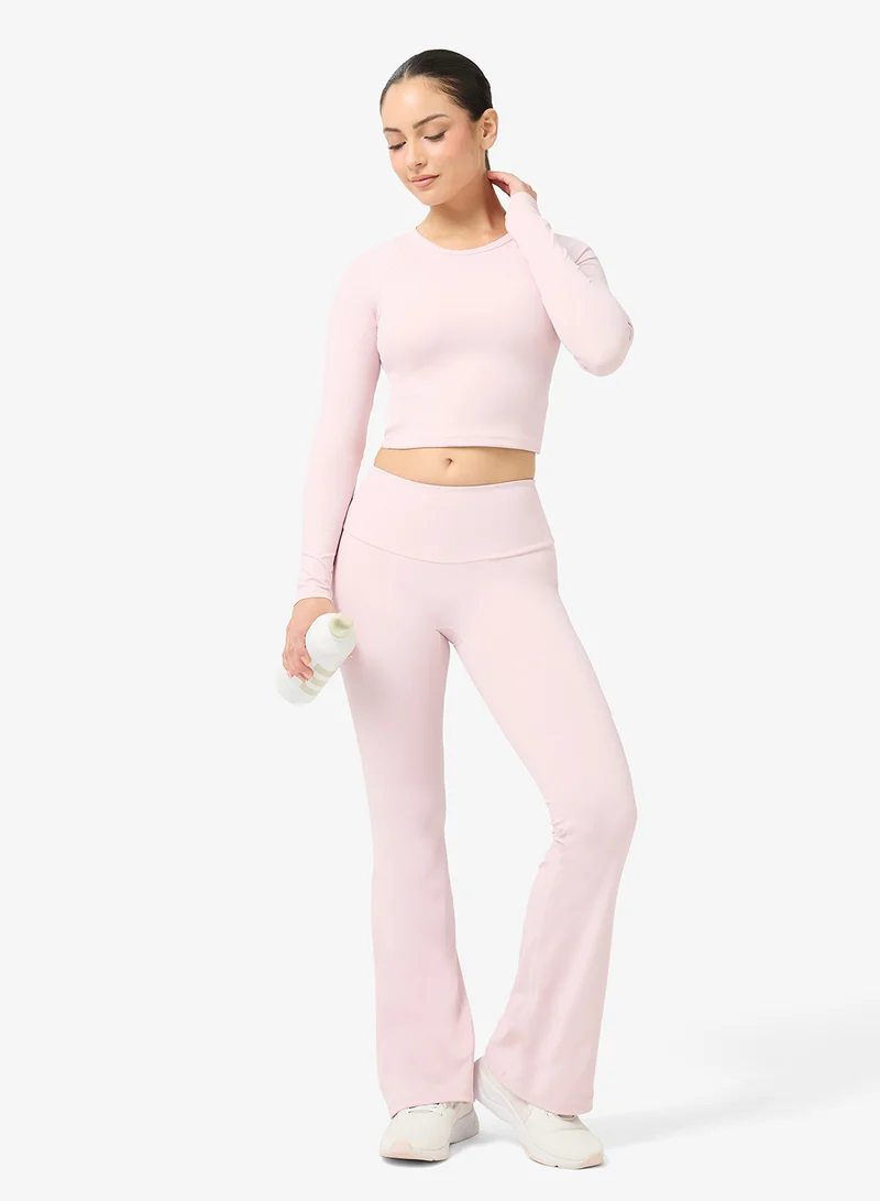 FRWD  Soft Touch Fitted Seamless Top & Flared Legging Set for Women | Best Price UAE