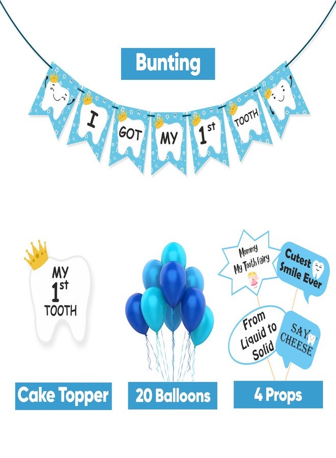 Untumble First Tooth Banner and Prop Kit (Pack of 26 pcs) First Tooth Decoration Items for Baby - Image 2