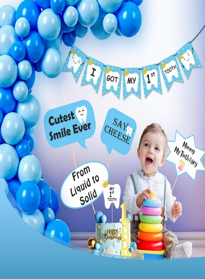 Untumble First Tooth Banner and Prop Kit (Pack of 26 pcs) First Tooth Decoration Items for Baby - Image 1
