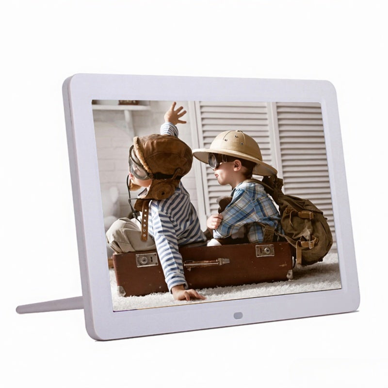 Digital Picture Frame: White High Resolution LED Screen - Built-in 8Ω2w*2 Speakers Automatic Play Multimedia Album for Home & Daily Time Management - Image 1
