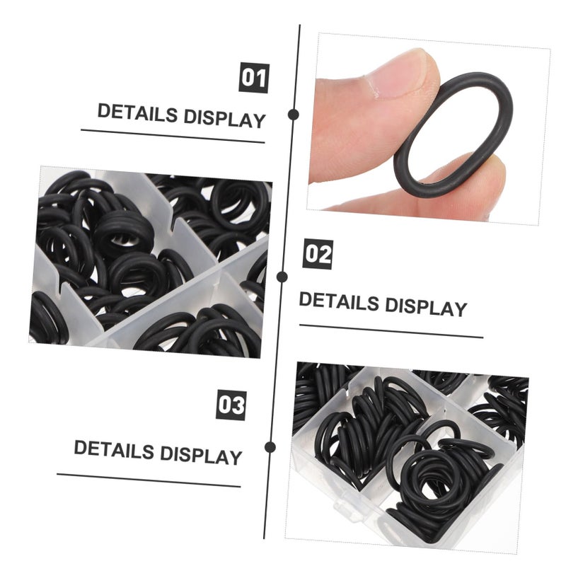 300pcs Black Rubber Seal Assortment Kit for Valves Industrial Equipment Appliances High Pressure Sealing Storage Box - Image 5