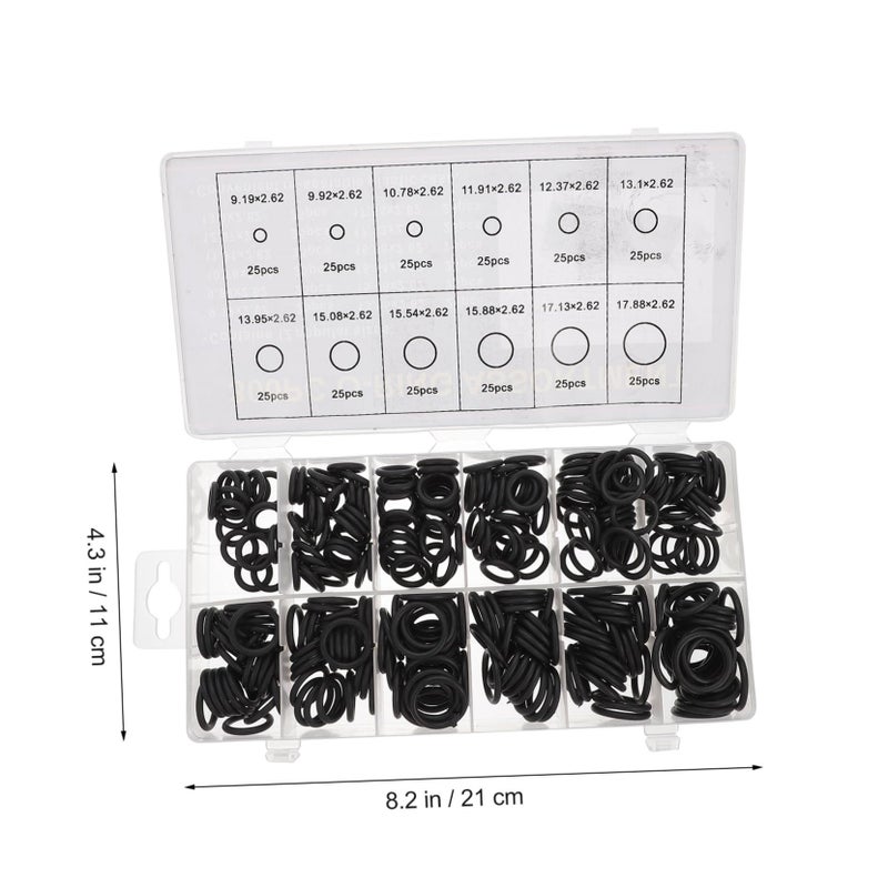 300pcs Black Rubber Seal Assortment Kit for Valves Industrial Equipment Appliances High Pressure Sealing Storage Box - Image 3