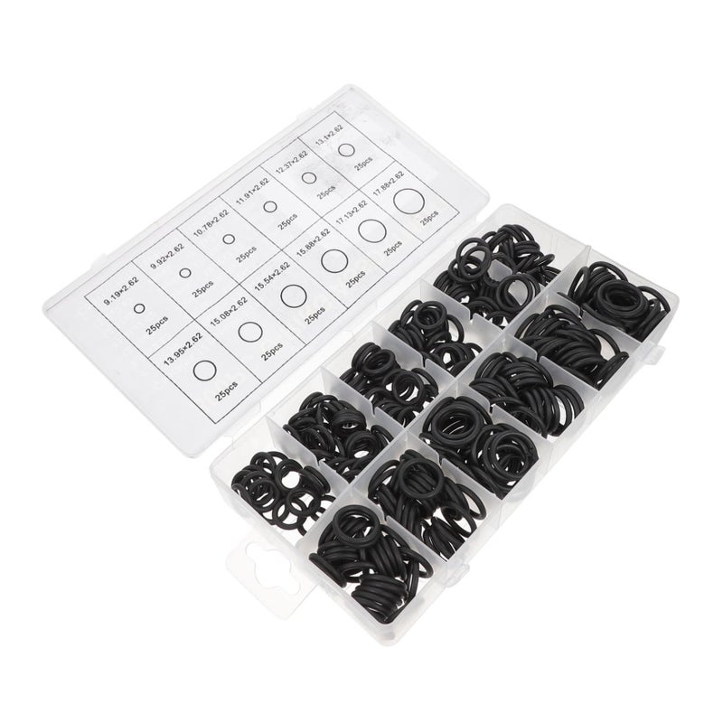 300pcs Black Rubber Seal Assortment Kit for Valves Industrial Equipment Appliances High Pressure Sealing Storage Box - Image 2