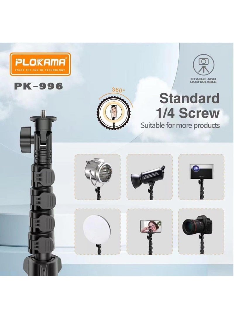 بلوكاما حامل ثلاثي PK-996 (170 سم) متوافق مع الكاميرا و الهاتف المحمول - حاملات ثلاثية و أحادية خفيفة الوزن للعمل الرقمي الاحترافي - أسود - Image 4