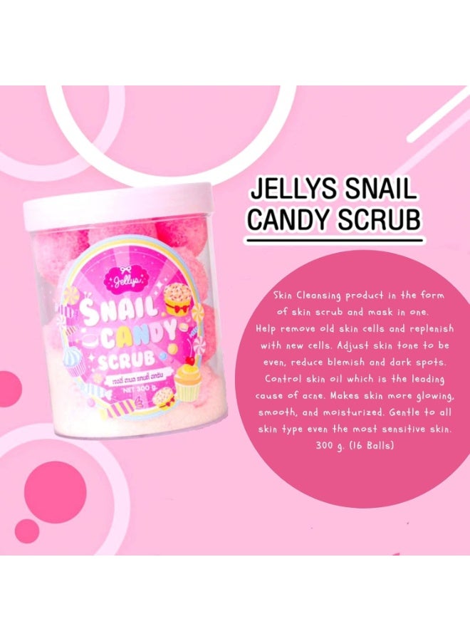 جيليز كرات تقشير السكر، تقشير، مكونات طبيعية، زيوت مغذية، علاج بالروائح، حلوى، 6 كرات - Image 2