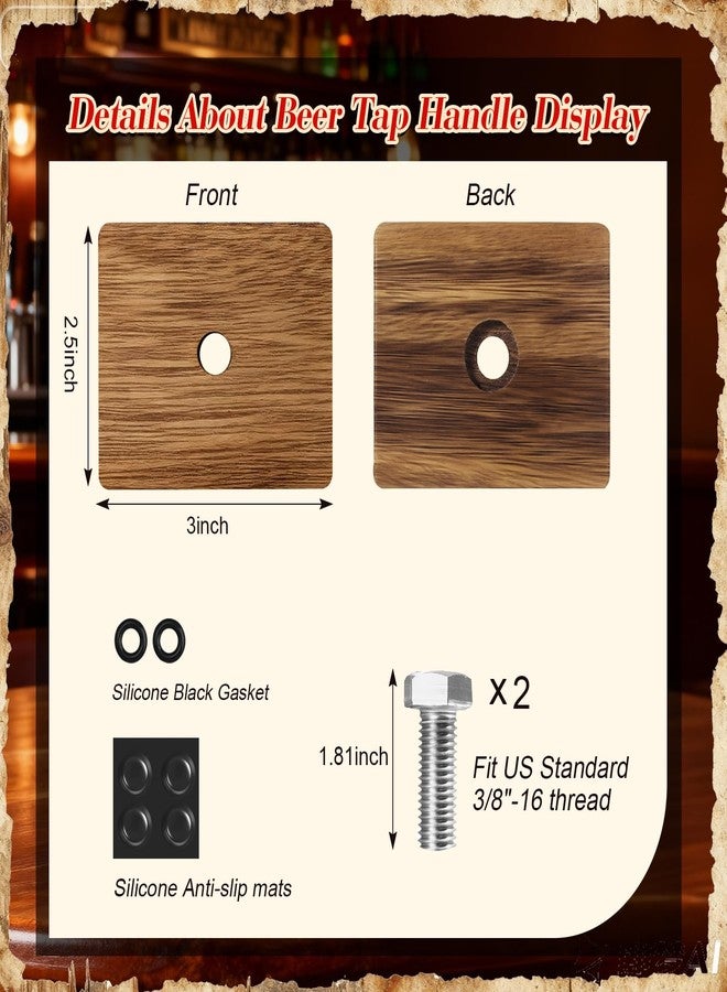WELLBOM حامل عرض لمقابض صنبور البيرة (قطعتان)، حامل عرض خشبي لمقابض صنبور البيرة، خيط 3/8 بوصة - 16 UNC، حامل صنبور البيرة لعرضه في الحانات، لمحبي البيرة، ولصنع البيرة في المنزل (الحامل فقط) - Image 3