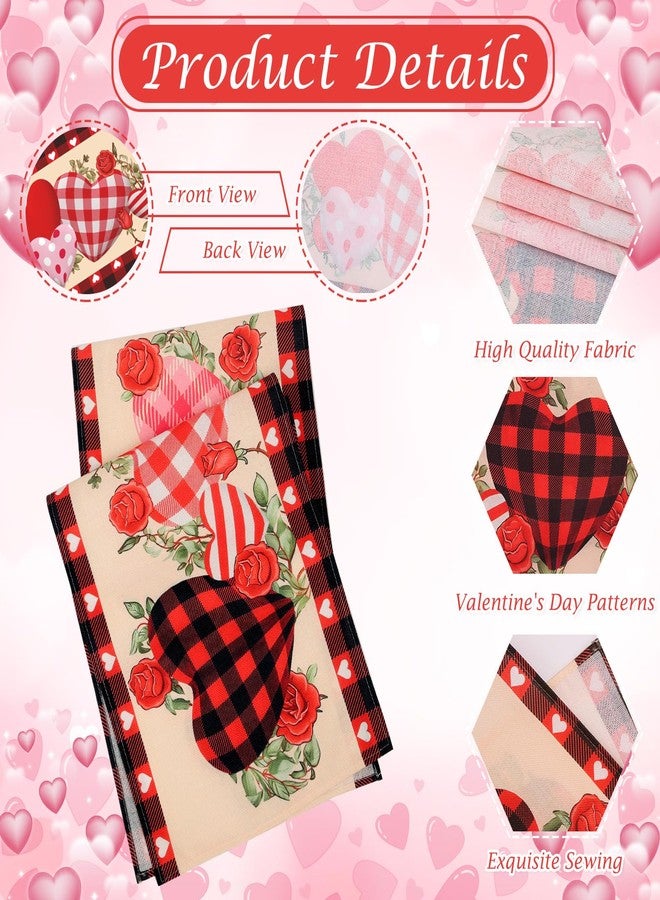 Tetutor Valentines Day Table Runner 13 x 72 Inch, Love Heart Valentine Table Runner Valentines Day Decorations, Kitchen Dining Table Decorations - Image 2