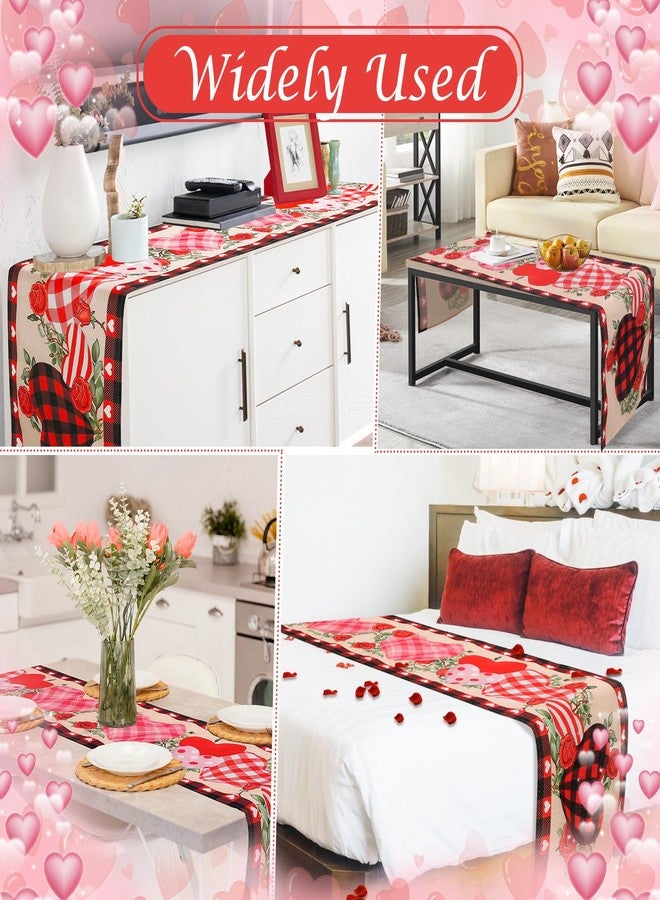 Tetutor Valentines Day Table Runner 13 x 72 Inch, Love Heart Valentine Table Runner Valentines Day Decorations, Kitchen Dining Table Decorations - Image 4