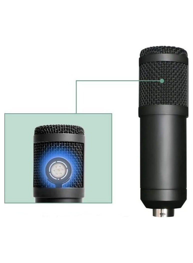 Studio Condenser Microphone Included Adjustable Suspension Scissor Arm Stand, Shock Mount and Pop Filter for PC Karaoke, Gaming, Studio Recording and Broadcasting - Image 3