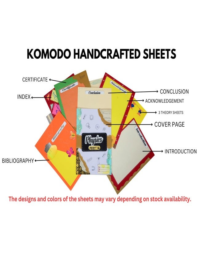 KOMODO CRAFT KOMODO Handcrafted Project Sheets / Physics / A4 Size Sheets / 180 GSM / Pack For 10 Sheets / Ideal For School Project , Stationery / Students - Image 3