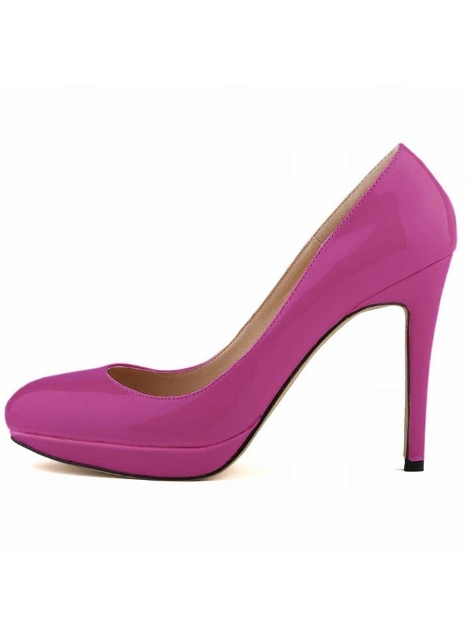 Loquat British Style Pointed Toe Ball Stiletto Heels 11cm Purple  - Image 1