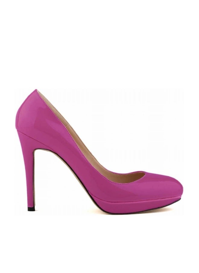 Loquat British Style Pointed Toe Ball Stiletto Heels 11cm Purple - Image 1