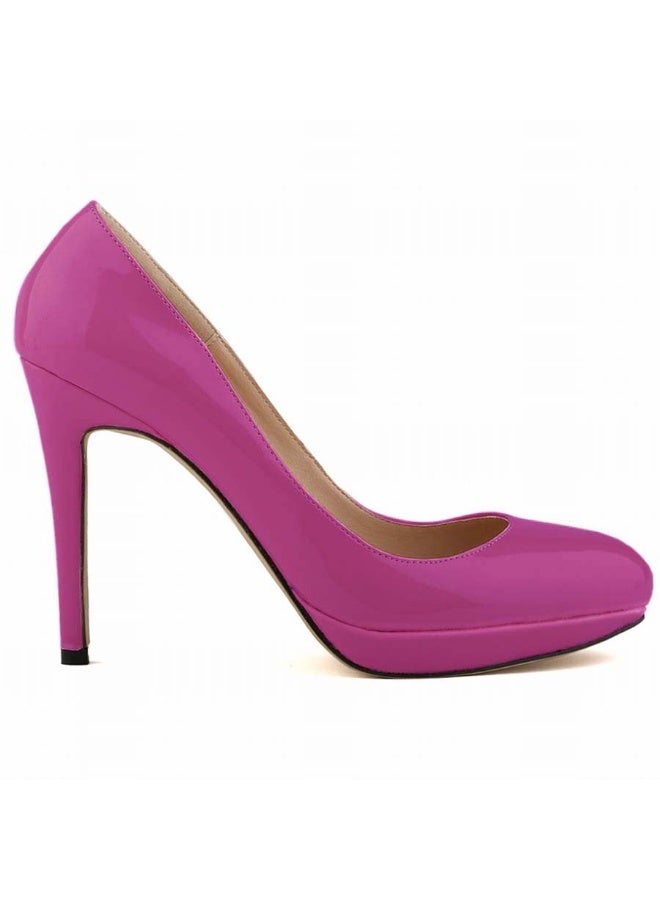 Loquat British Style Pointed Toe Ball Stiletto Heels 11cm Purple - Image 2