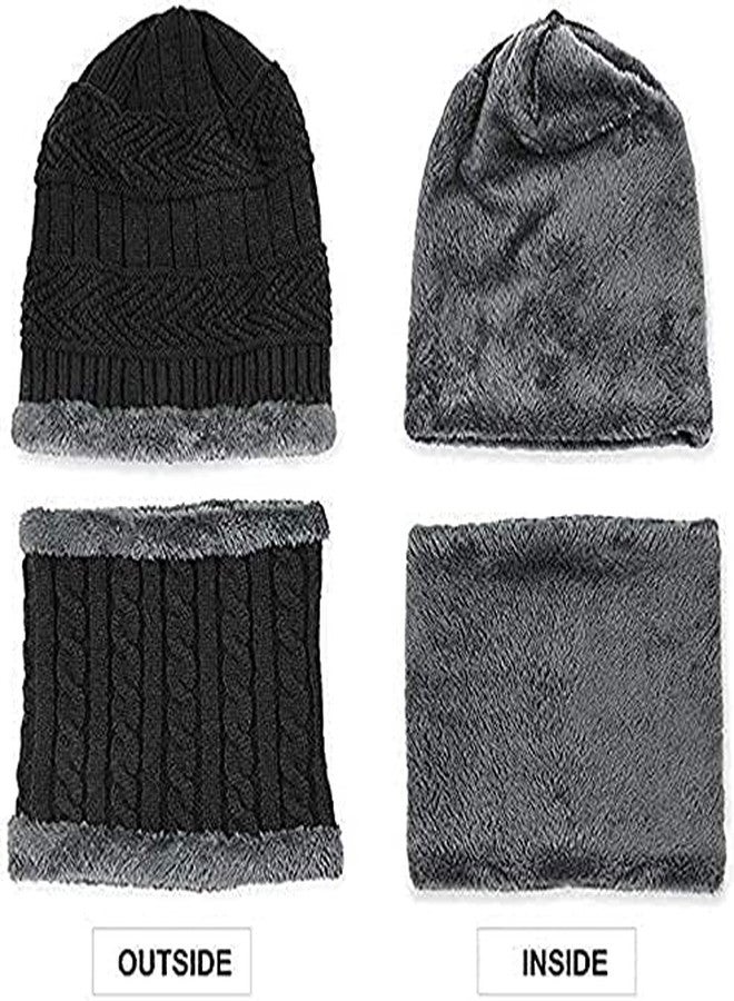 Intimate Unisex Fur, Wool Cap (Pack of 2 And 2) (Cap with Neck Warmer-I18_ Blue Brown_Free Size) - Image 5